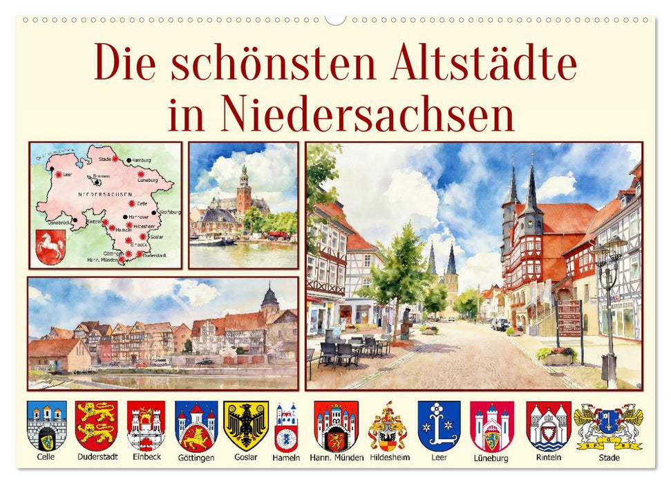 Die schönsten Altstädte in Niedersachsen (CALVENDO Wandkalender 2027)