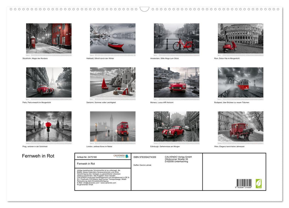 Fernweh in Rot (CALVENDO Wandkalender 2027)