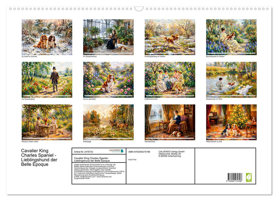 Cavalier King Charles Spaniel - Lieblingshund der Belle Époque (CALVENDO Wandkalender 2027)