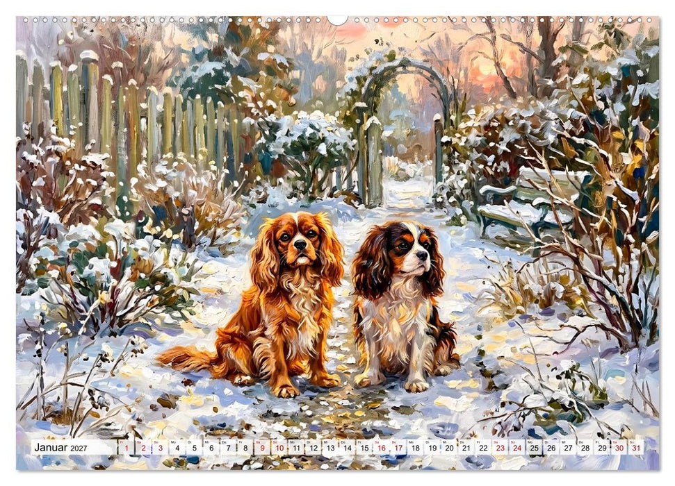 Cavalier King Charles Spaniel - Lieblingshund der Belle Époque (CALVENDO Wandkalender 2027)