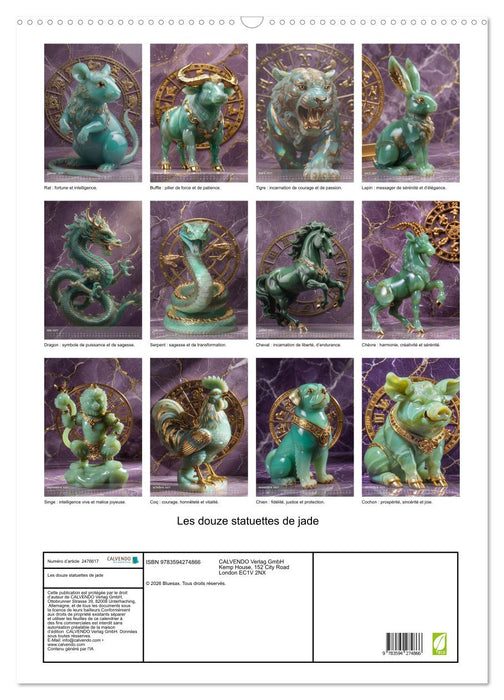 Les douze statuettes de jade (CALVENDO Calendrier mensuel 2027)