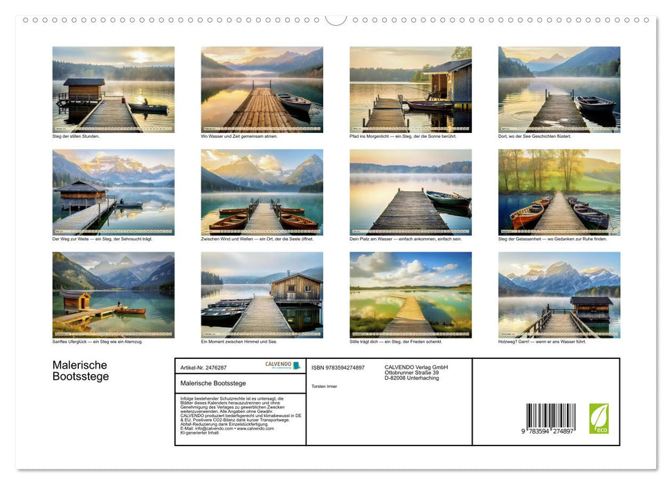 Malerische Bootsstege (CALVENDO Premium Wandkalender 2027)