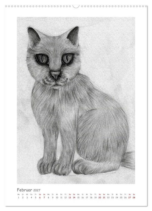Die Sprache der Augen: Die Seele von Hund und Katze in handgemalten Porträts (CALVENDO Wandkalender 2027)