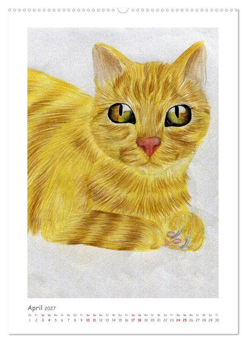 Die Sprache der Augen: Die Seele von Hund und Katze in handgemalten Porträts (CALVENDO Wandkalender 2027)