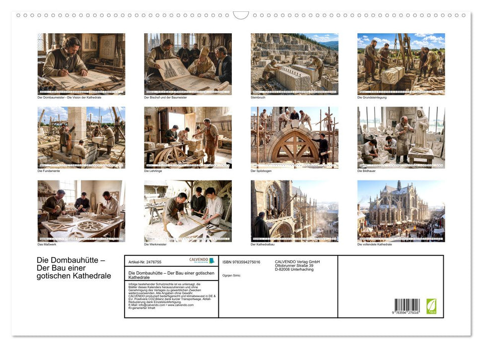 Die Dombauhütte – Der Bau einer gotischen Kathedrale (CALVENDO Wandkalender 2027)