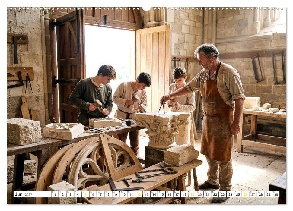 Die Dombauhütte – Der Bau einer gotischen Kathedrale (CALVENDO Wandkalender 2027)