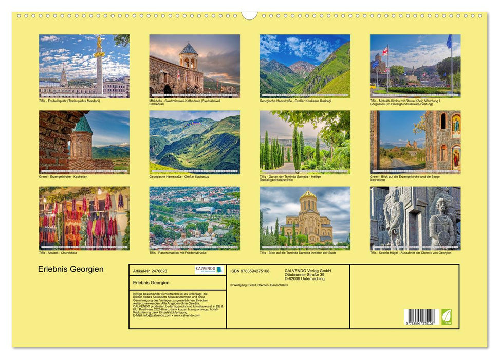 Erlebnis Georgien (CALVENDO Wandkalender 2027)