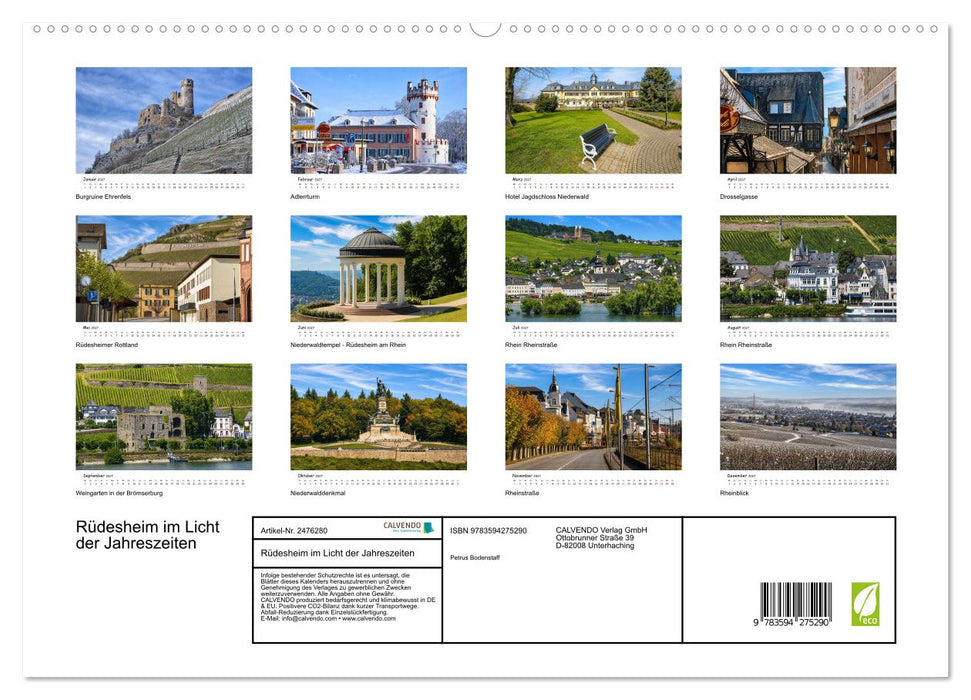 Rüdesheim im Licht der Jahreszeiten (CALVENDO Premium Wandkalender 2027)