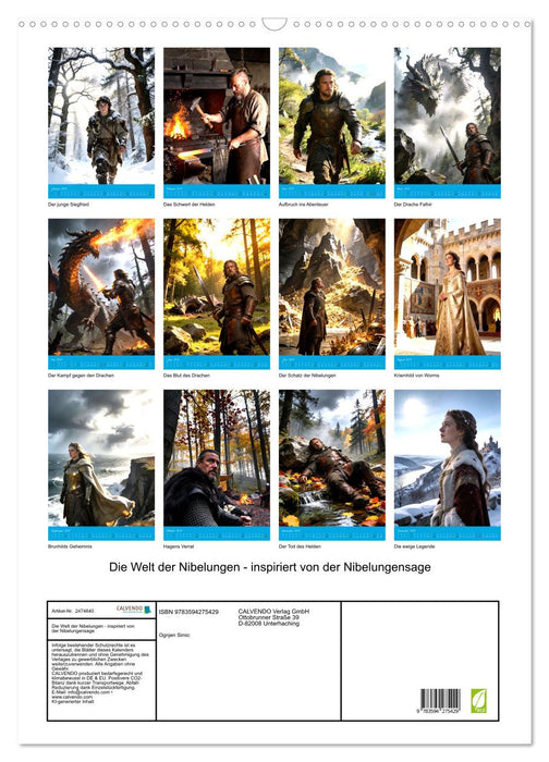 Die Welt der Nibelungen - inspiriert von der Nibelungensage (CALVENDO Wandkalender 2027)