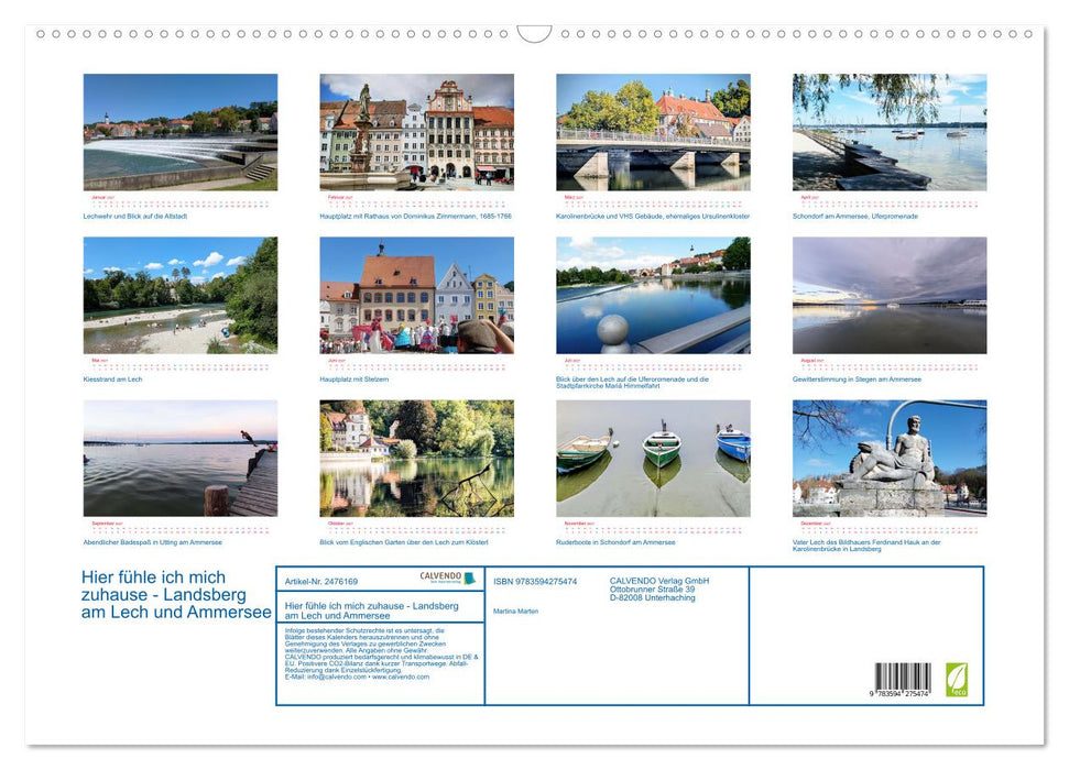 Hier fühle ich mich zuhause - Landsberg am Lech und Ammersee (CALVENDO Wandkalender 2027)