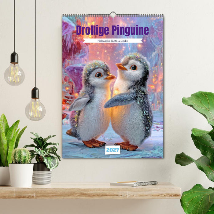 Drollige Pinguine - Malerische Fantasiewerke (CALVENDO Wandkalender 2027)