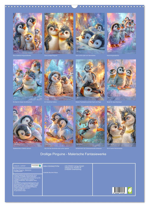 Drollige Pinguine - Malerische Fantasiewerke (CALVENDO Wandkalender 2027)