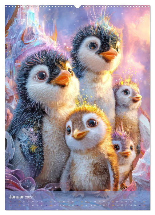 Drollige Pinguine - Malerische Fantasiewerke (CALVENDO Wandkalender 2027)