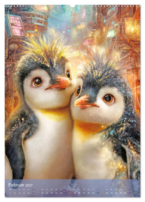 Drollige Pinguine - Malerische Fantasiewerke (CALVENDO Wandkalender 2027)