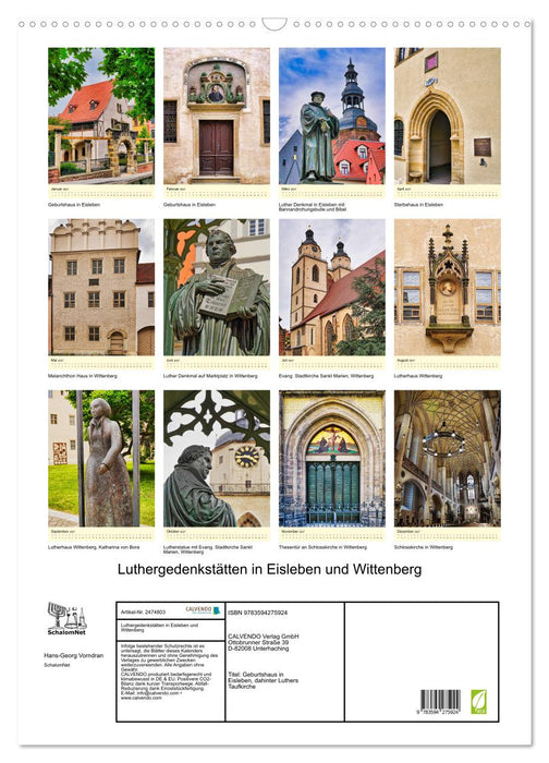 Luthergedenkstätten in Eisleben und Wittenberg (CALVENDO Wandkalender 2027)