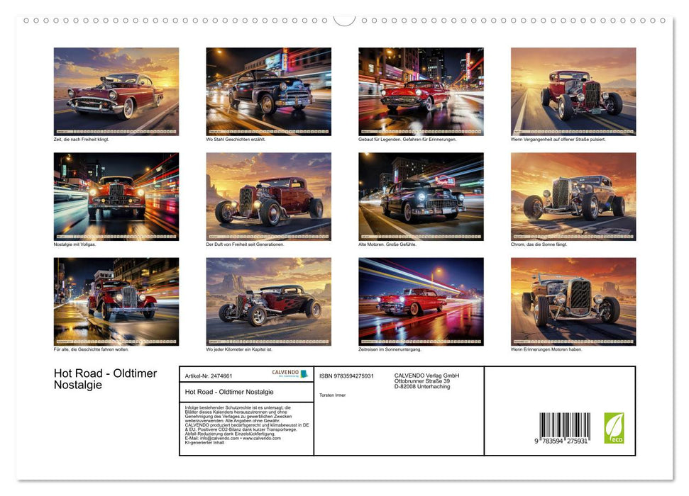 Hot Road - Oldtimer Nostalgie (CALVENDO Premium Wandkalender 2027)