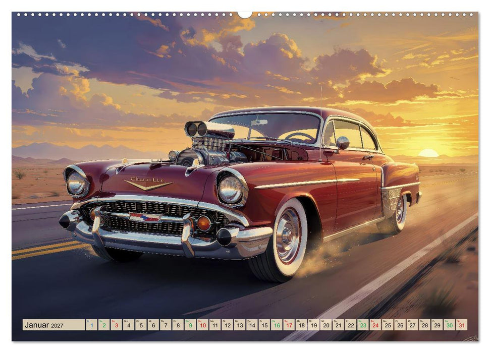 Hot Road - Oldtimer Nostalgie (CALVENDO Premium Wandkalender 2027)