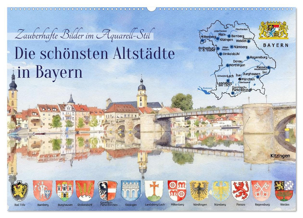 Die schönsten Altstädte in Bayern (CALVENDO Wandkalender 2027)