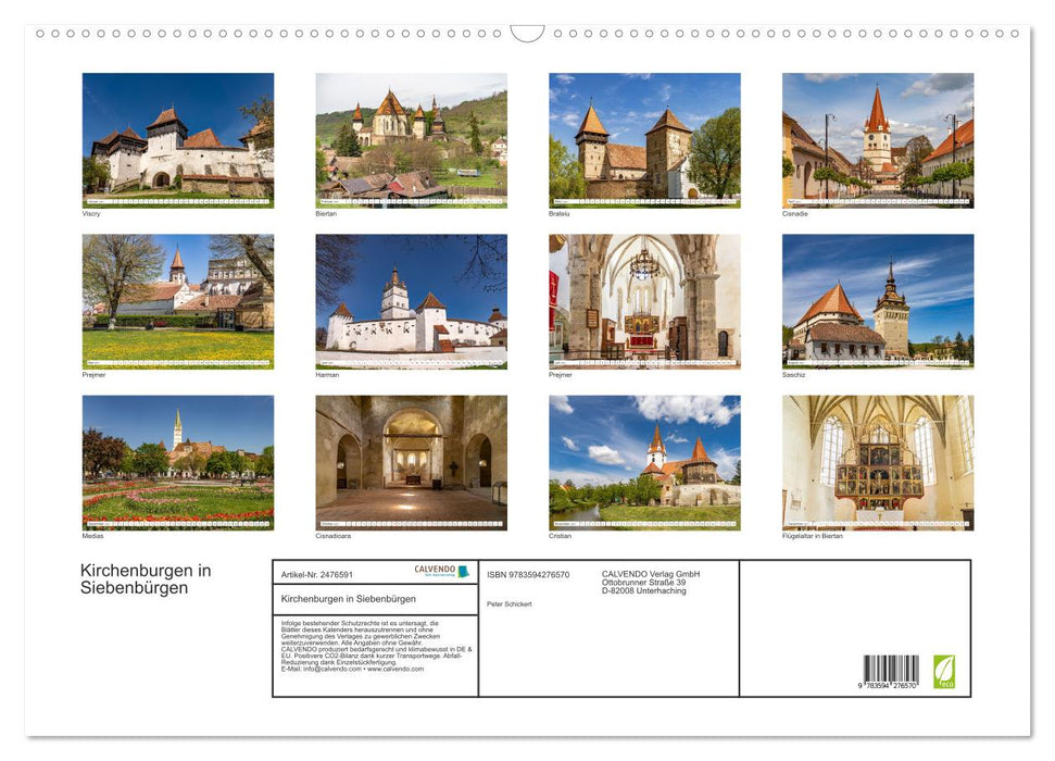 Kirchenburgen in Siebenbürgen (CALVENDO Wandkalender 2027)