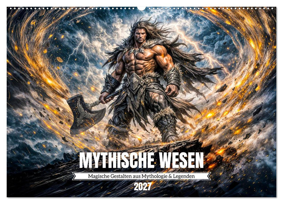 Mythische Wesen - Magische Gestalten aus Mythologie und Legenden (CALVENDO Wandkalender 2027)