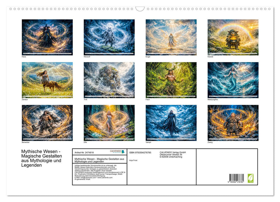 Mythische Wesen - Magische Gestalten aus Mythologie und Legenden (CALVENDO Wandkalender 2027)
