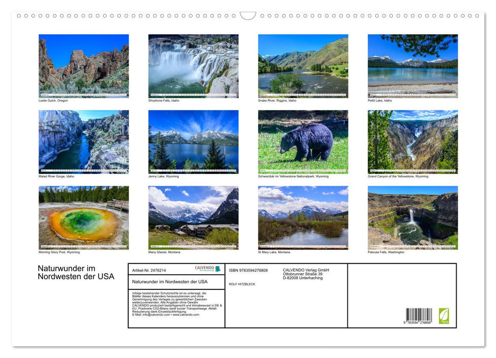 Naturwunder im Nordwesten der USA (CALVENDO Wandkalender 2027)