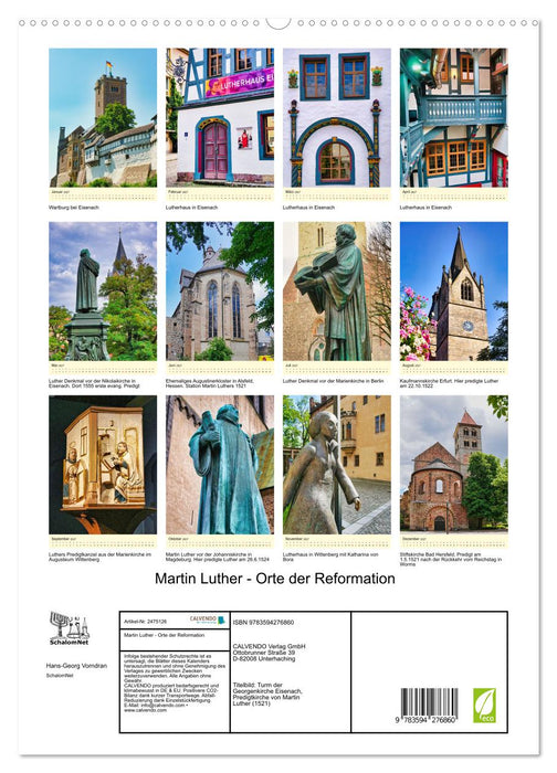 Martin Luther - Orte der Reformation (CALVENDO Premium Wandkalender 2027)