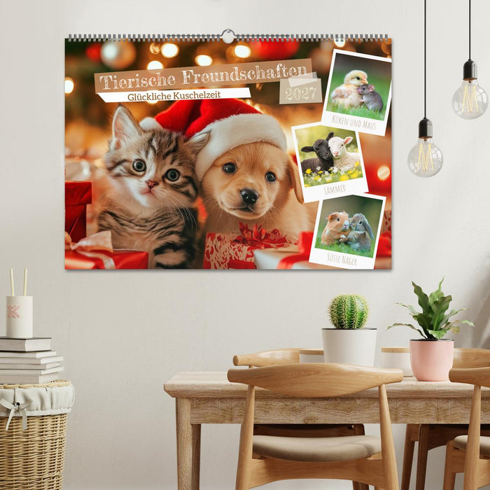 Tierische Freundschaften - Glückliche Kuschelzeit (CALVENDO Wandkalender 2027)