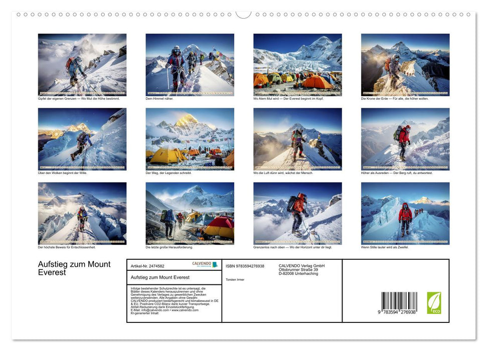 Aufstieg zum Mount Everest (CALVENDO Premium Wandkalender 2027)