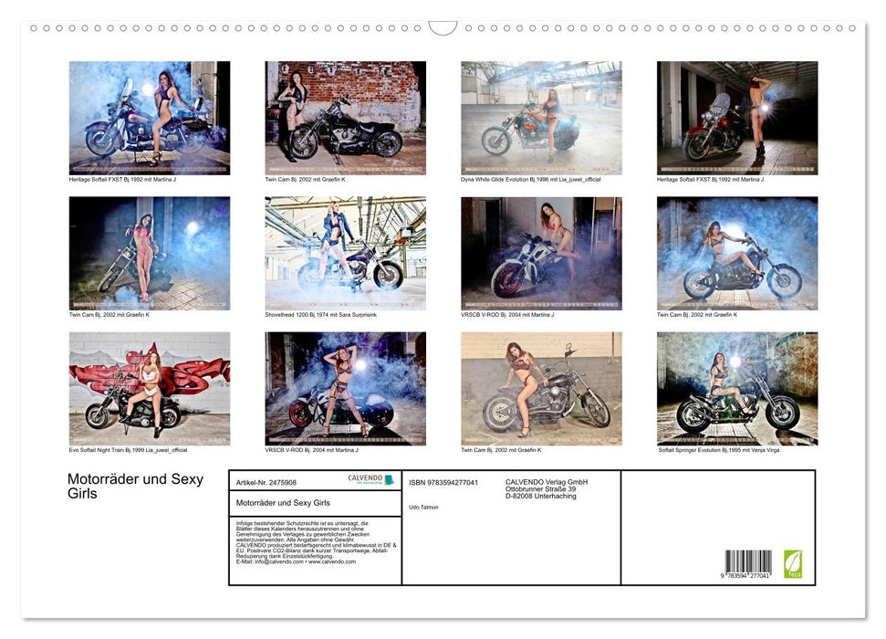 Motorräder und Sexy Girls (CALVENDO Wandkalender 2027)
