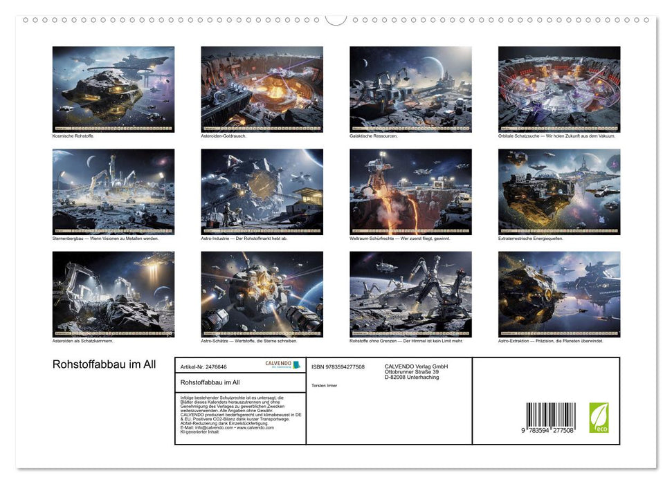 Rohstoffabbau im All (CALVENDO Premium Wandkalender 2027)