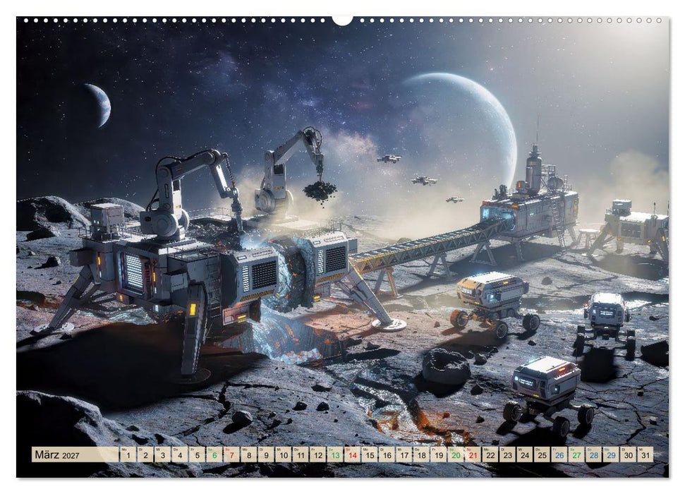 Rohstoffabbau im All (CALVENDO Premium Wandkalender 2027)