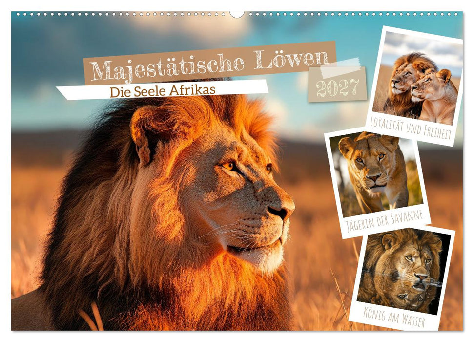 Majestätische Löwen - Die Seele Afrikas (CALVENDO Wandkalender 2027)