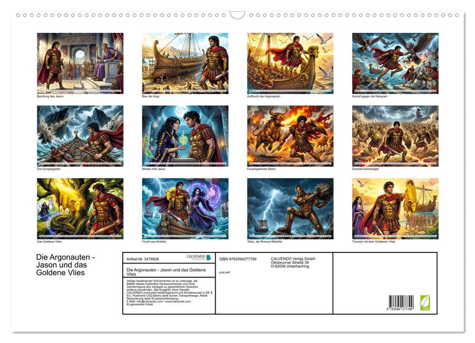 Die Argonauten - Jason und das Goldene Vlies (CALVENDO Wandkalender 2027)