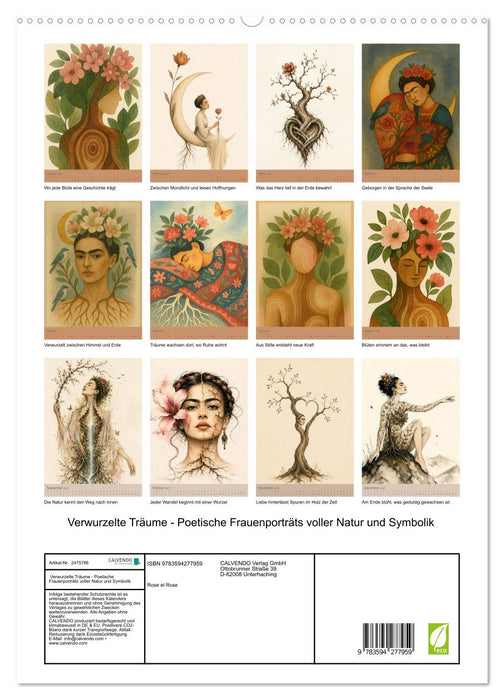 Verwurzelte Träume - Poetische Frauenporträts voller Natur und Symbolik (CALVENDO Premium Wandkalender 2027)