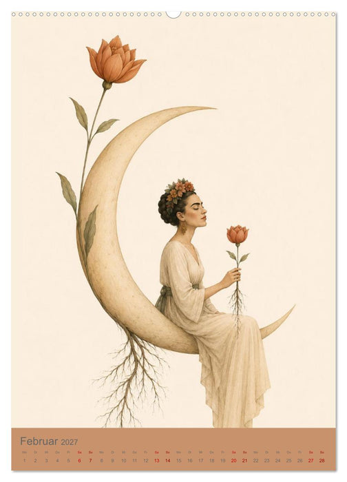 Verwurzelte Träume - Poetische Frauenporträts voller Natur und Symbolik (CALVENDO Premium Wandkalender 2027)