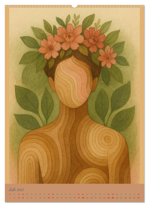 Verwurzelte Träume - Poetische Frauenporträts voller Natur und Symbolik (CALVENDO Premium Wandkalender 2027)