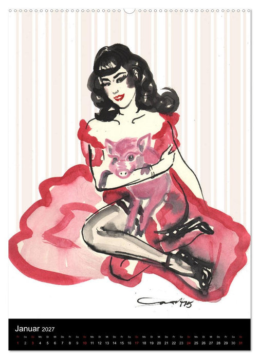 Betty Page - Quickies by SARA HORWATH (CALVENDO Wandkalender 2027)