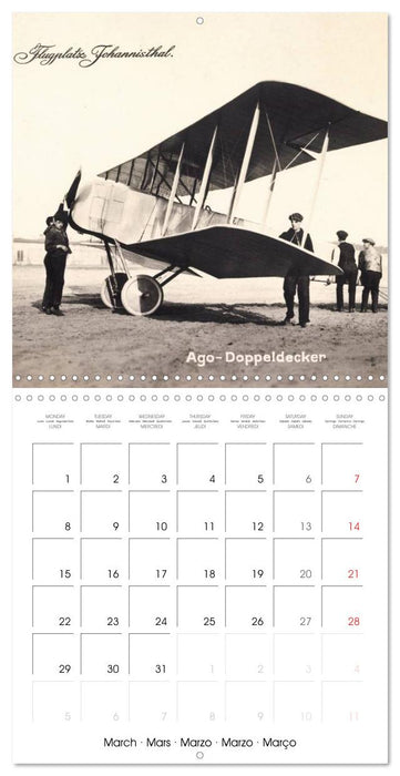 Avions biplans sur cartes postales anciennes (CALVENDO Calendrier mensuel 2027)
