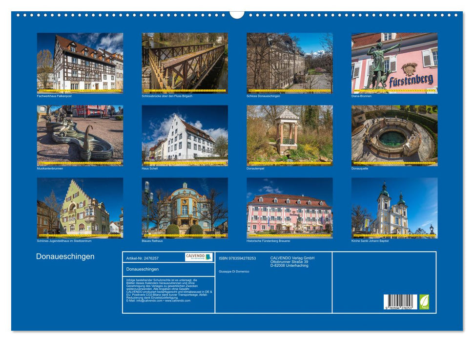 Donaueschingen (CALVENDO Wandkalender 2027)
