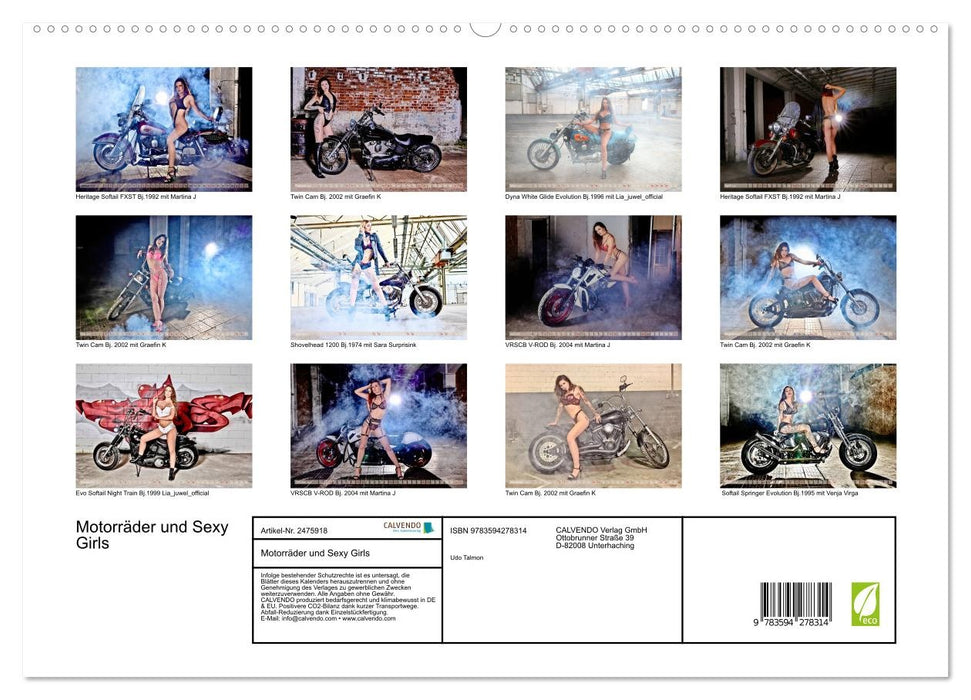 Motorräder und Sexy Girls (CALVENDO Premium Wandkalender 2027)