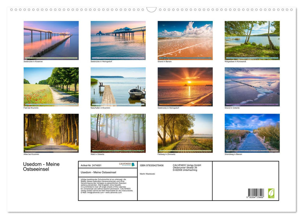 Usedom - Meine Ostseeinsel (CALVENDO Wandkalender 2027)