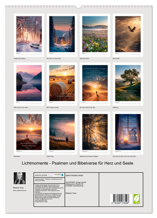 Lichtmomente - Psalmen und Bibelverse für Herz und Seele (CALVENDO Premium Wandkalender 2027)