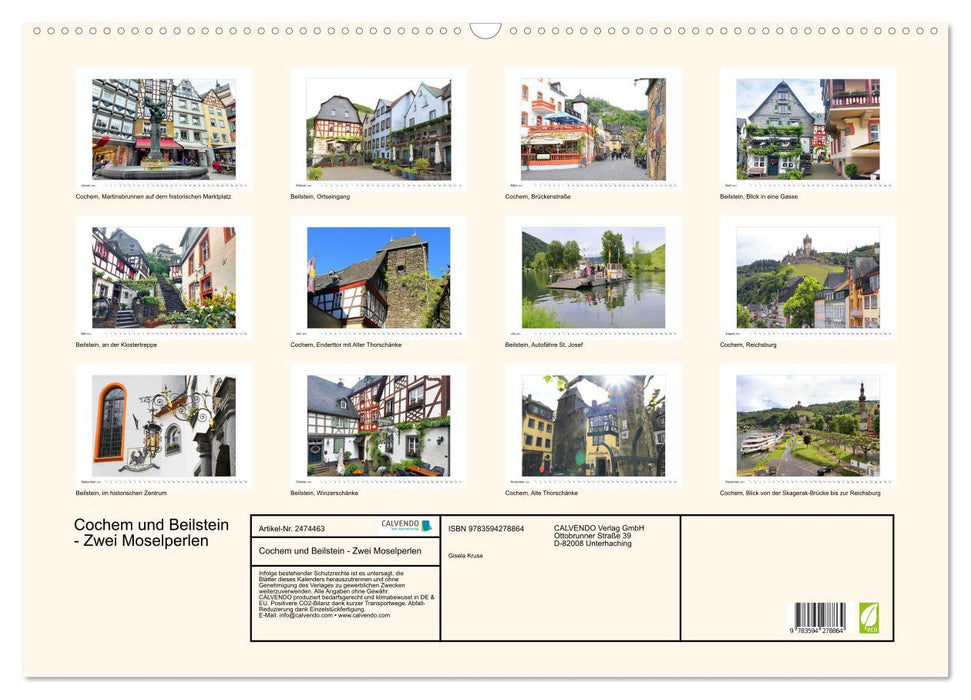 Cochem und Beilstein - Zwei Moselperlen (CALVENDO Wandkalender 2027)