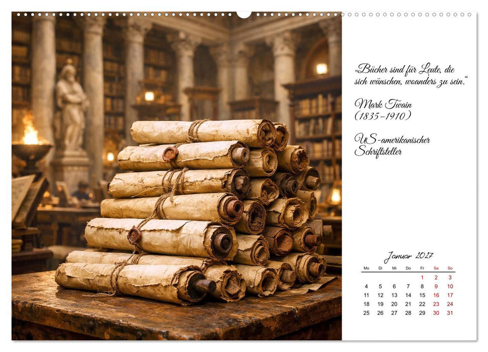 Bücher sind Licht auf Papier (CALVENDO Premium Wandkalender 2027)