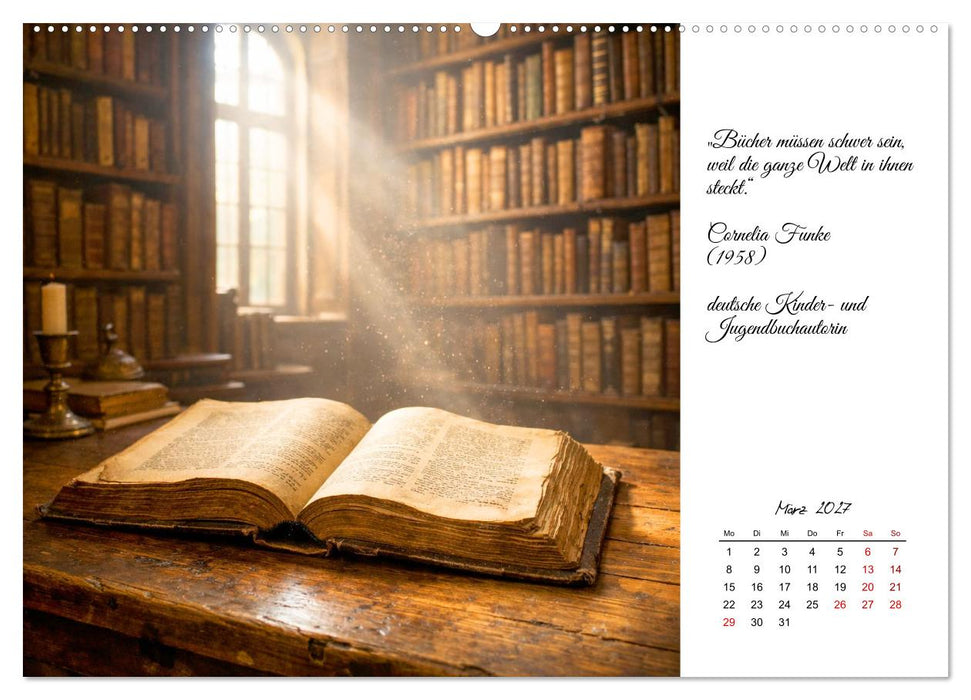 Bücher sind Licht auf Papier (CALVENDO Premium Wandkalender 2027)