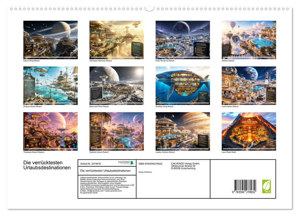 Die verrücktesten Urlaubsdestinationen (CALVENDO Premium Wandkalender 2027)