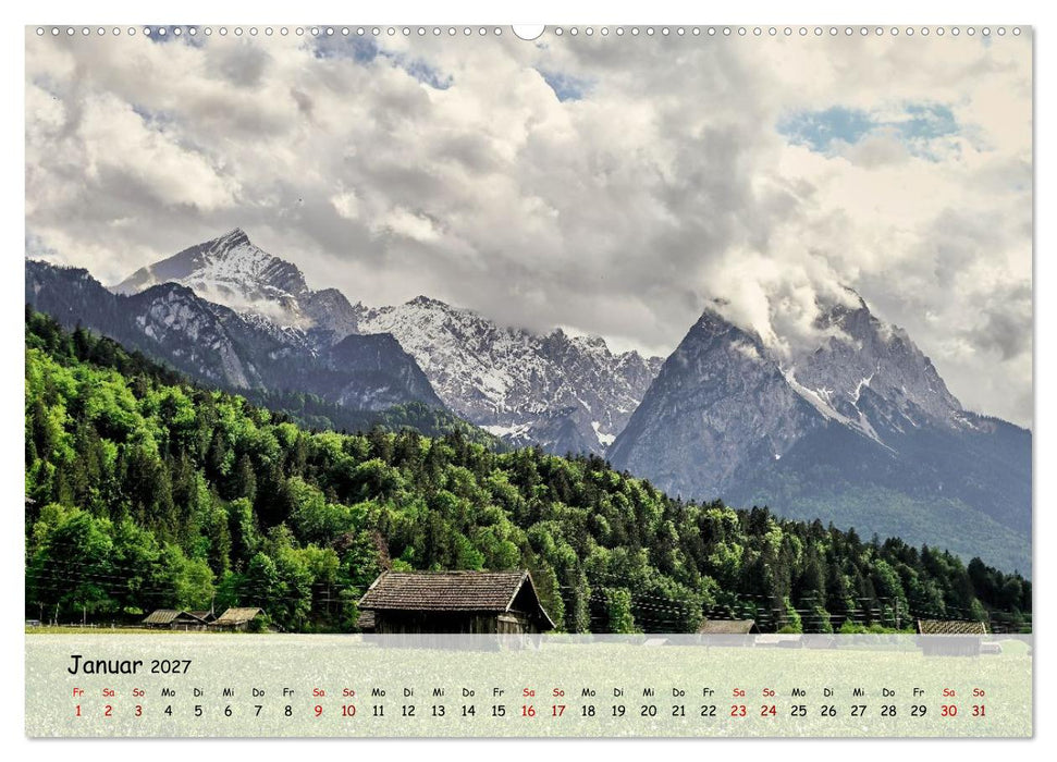 Zugspitzregion Garmisch-Partenlirchen (CALVENDO Wandkalender 2027)