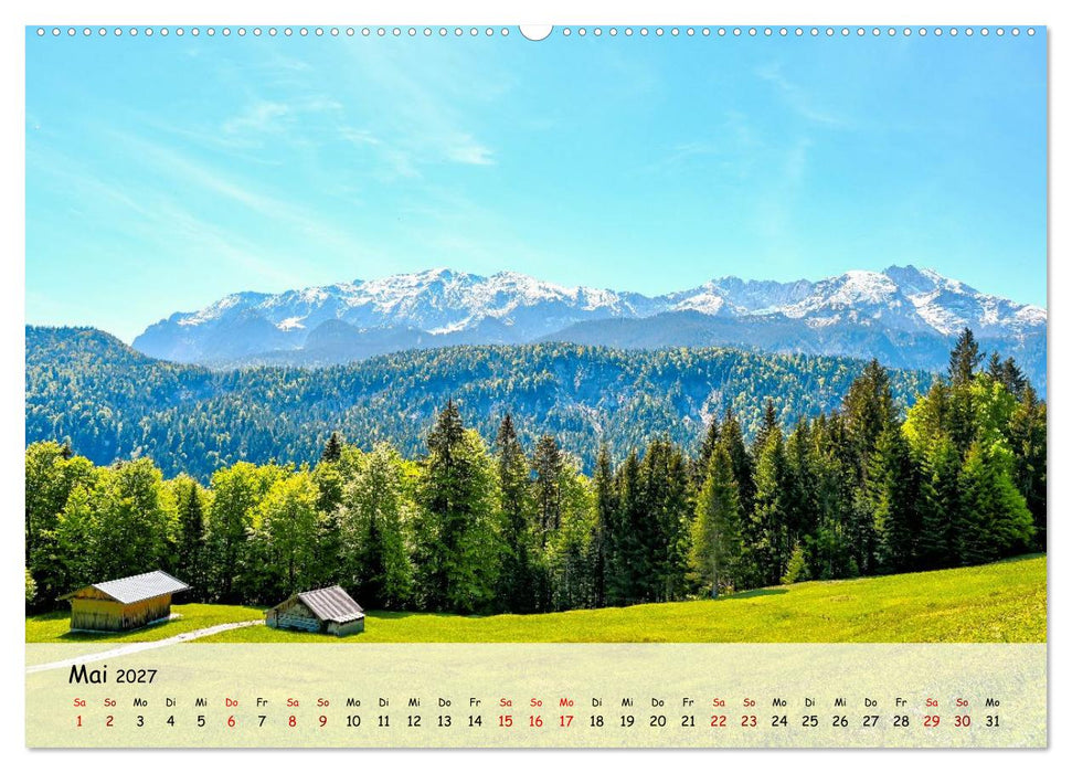 Zugspitzregion Garmisch-Partenlirchen (CALVENDO Wandkalender 2027)