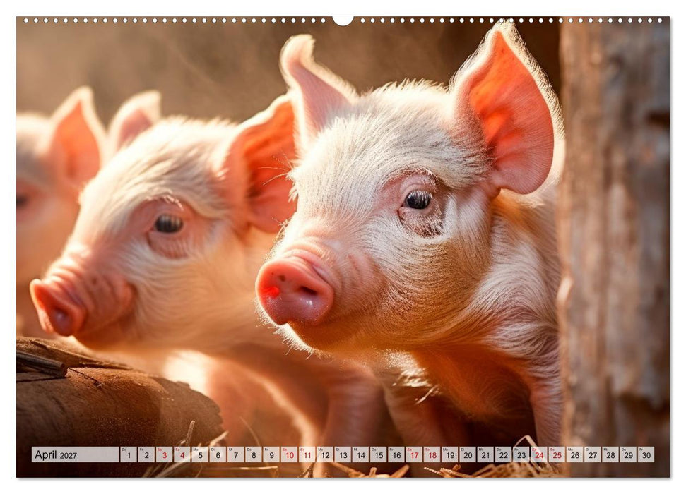 Süße Ferkel - Tierische Glücksmomente (CALVENDO Premium Wandkalender 2027)